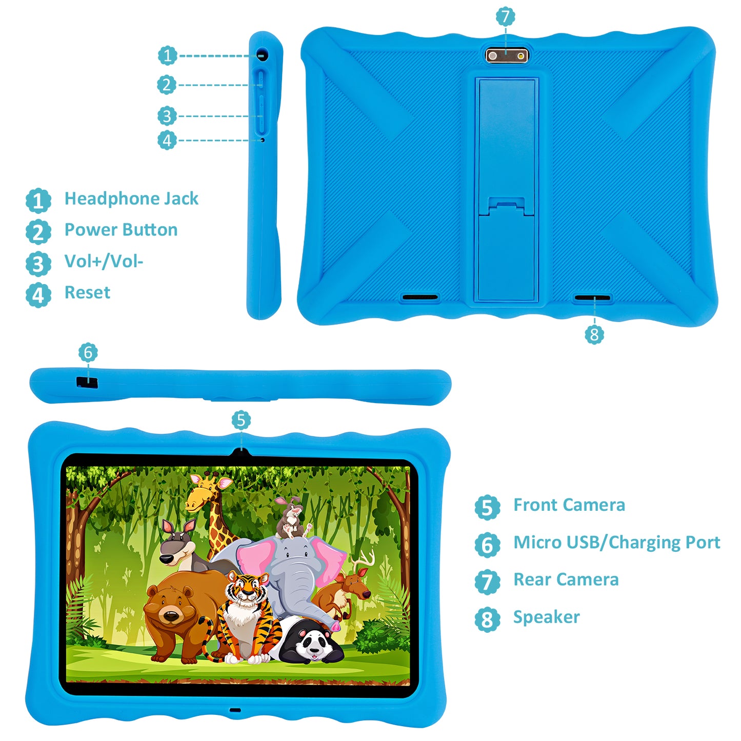 10 Inch Kids Android Tablets With 3G Sim Card 2+32GB