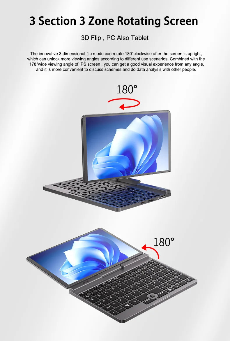 CRELANDER Mini 8 inch 2 in 1 Laptop