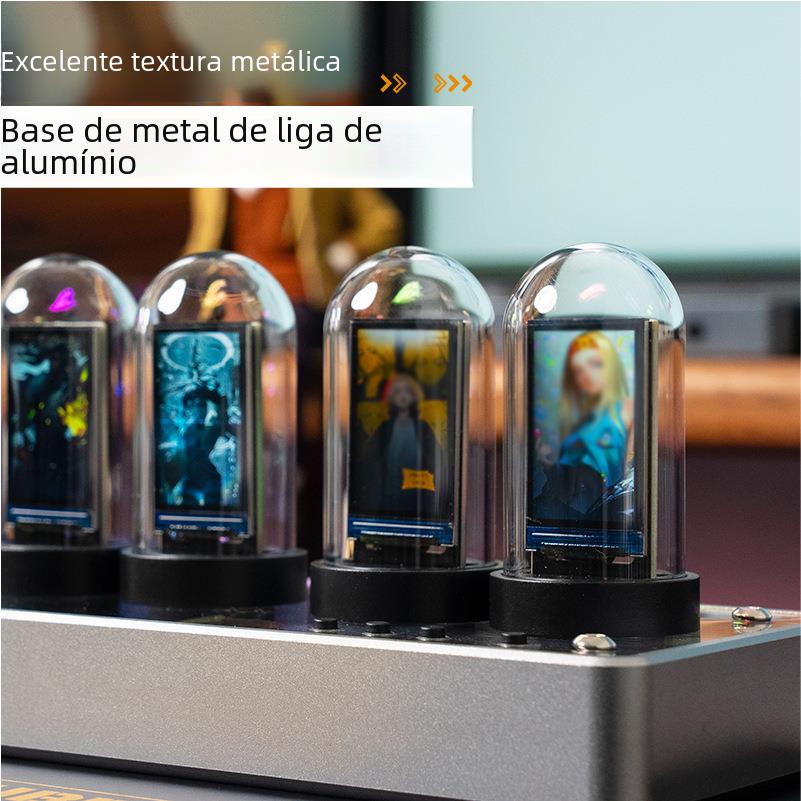 IPS color screen proposed glow tube digital clock alarm clock e-sports desktop creative ornaments cross-border e-commerce new products