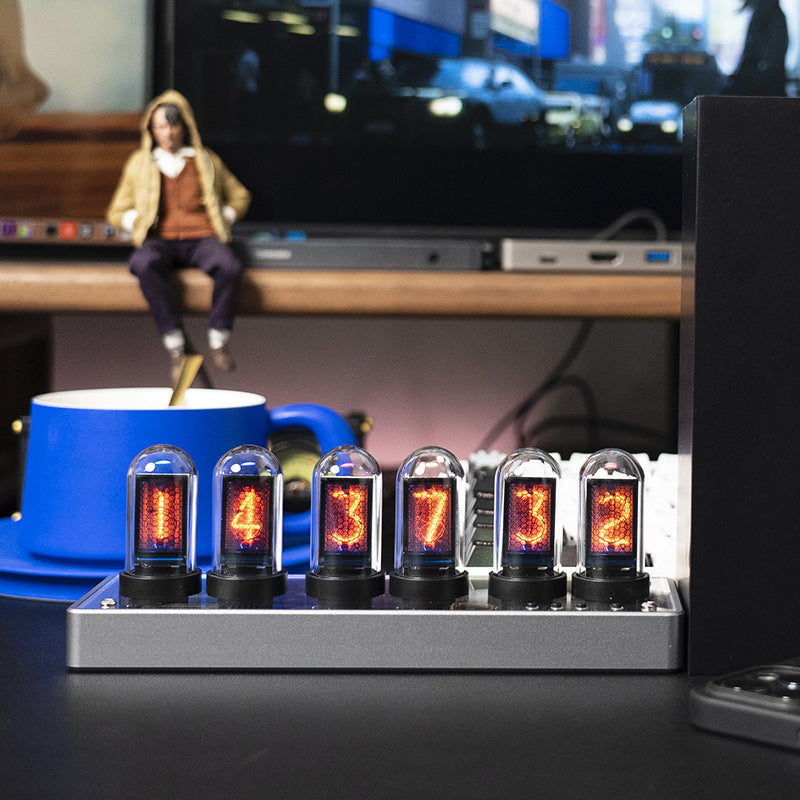 IPS color screen proposed glow tube digital clock alarm clock e-sports desktop creative ornaments cross-border e-commerce new products