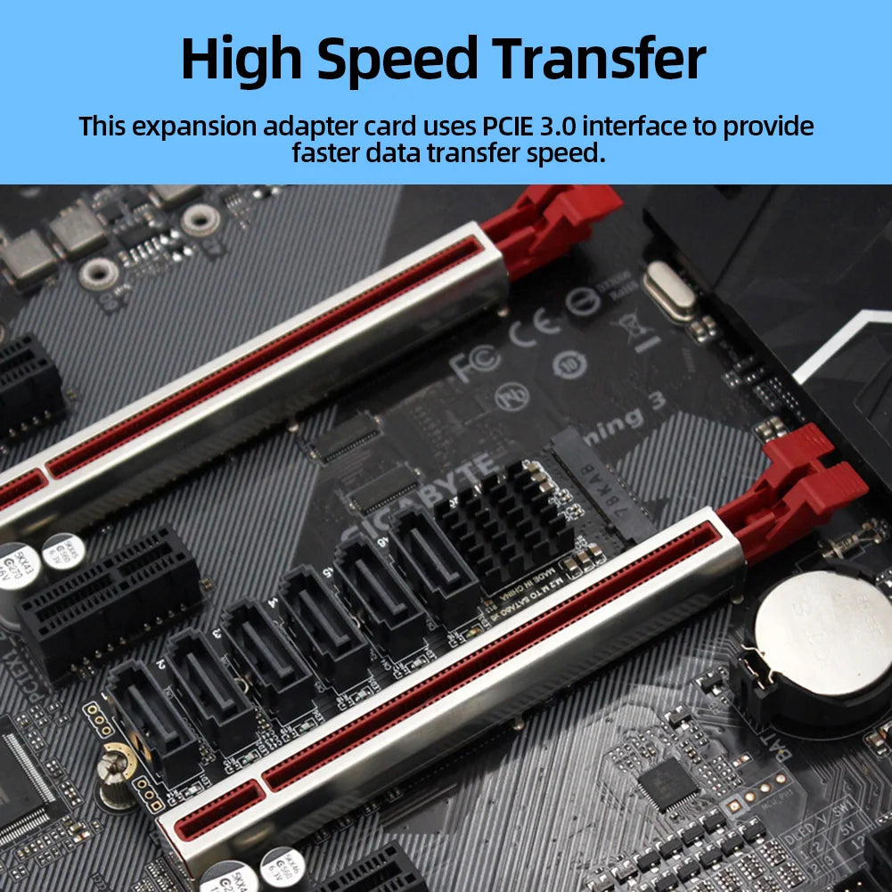 2/1PC M.2 NVME PCI-E PCIE X4 X8 X16 To 6 Port 3.0 SATA Adapter 6GB/S
