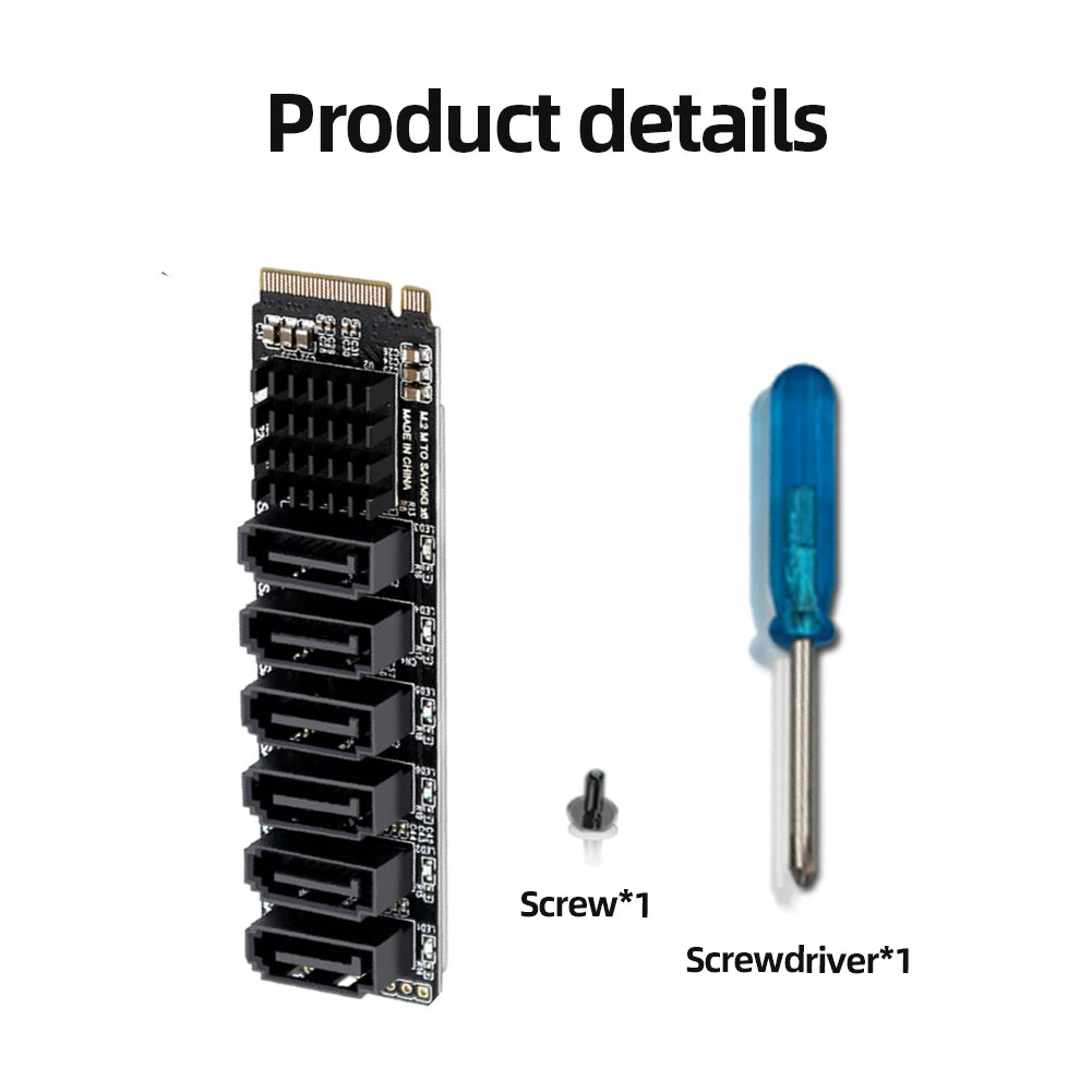 2/1PC M.2 NVME PCI-E PCIE X4 X8 X16 To 6 Port 3.0 SATA Adapter 6GB/S