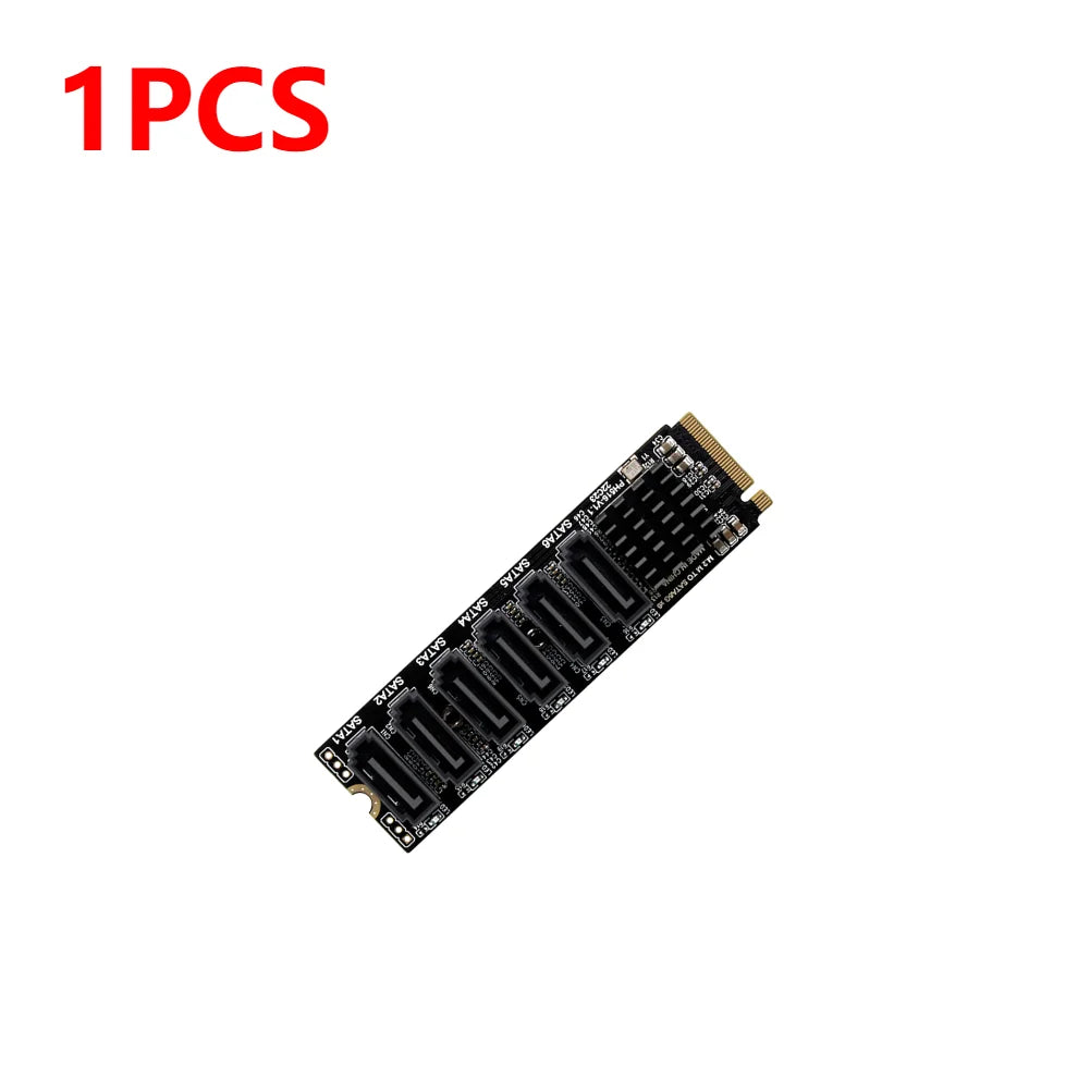 2/1PC M.2 NVME PCI-E PCIE X4 X8 X16 To 6 Port 3.0 SATA Adapter 6GB/S
