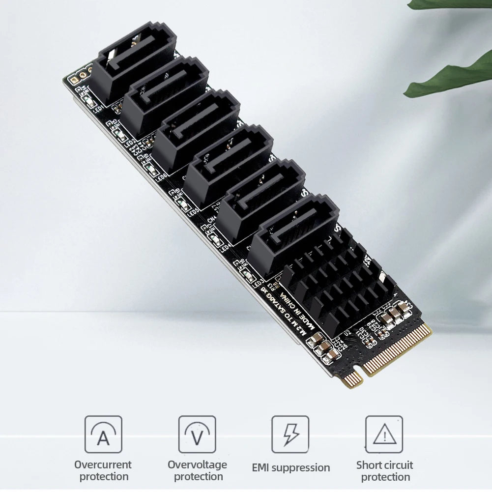 2/1PC M.2 NVME PCI-E PCIE X4 X8 X16 To 6 Port 3.0 SATA Adapter 6GB/S